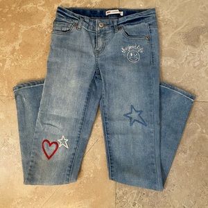 GIRLS LEVIS 710 EMBROIDERED PATCHWORK SKINNY JEANS